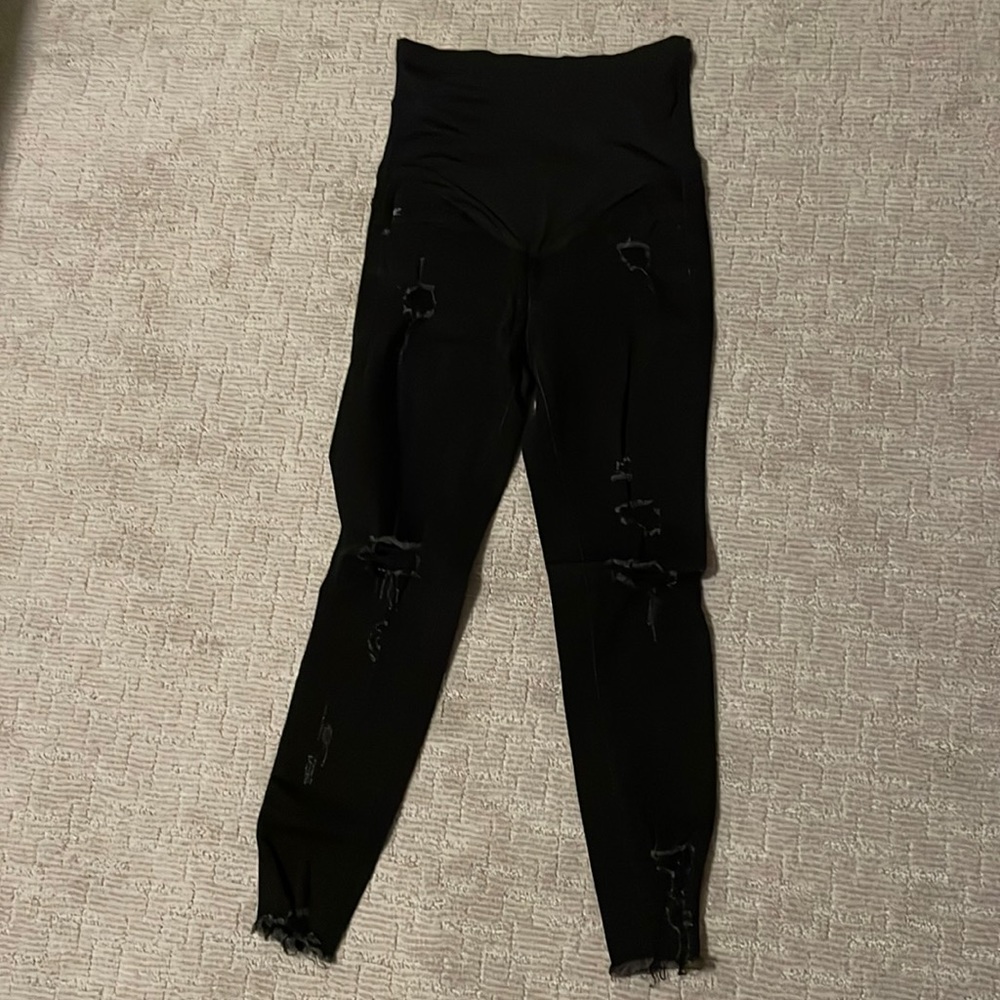 Black Maternity ripped jeans